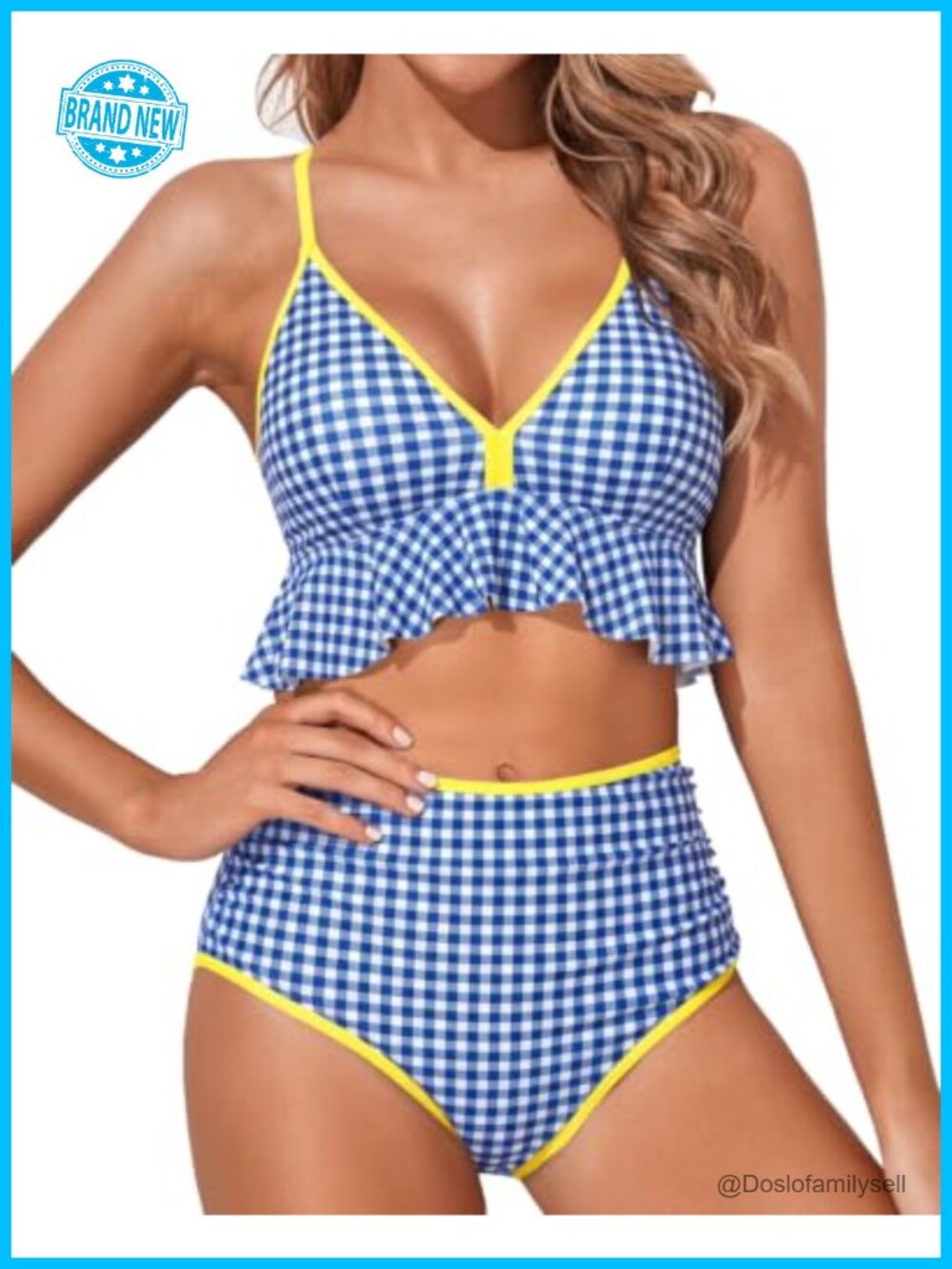Ruffle Bikini Set High Waisted Tummy Control Two Piece Swimsuit